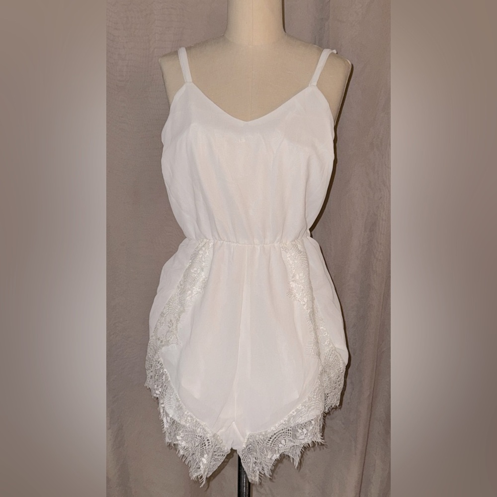 White lace romper